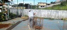Prefeitura retoma as obras na quadra do São Pedro - Foto de Carlos Henrique